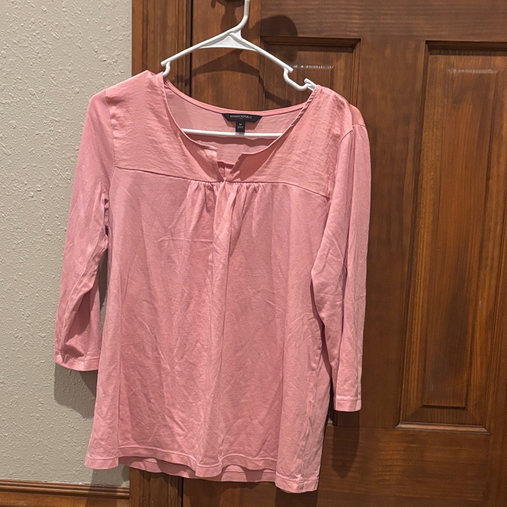 Banana Republic Women's Long Sleeve Pink Top